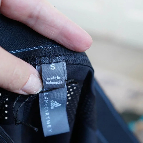 Adidas Stella‎ Mccartney Black Crop Leggings Size Small - Picture 5 of 7